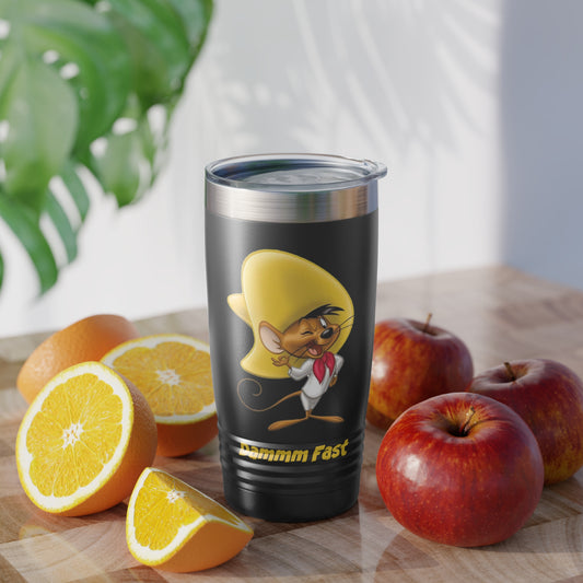Speedy Gonzales Insulated Stainless steel Tumbler. 20 ounce vintage cartoon mouse travel mug with lid. 