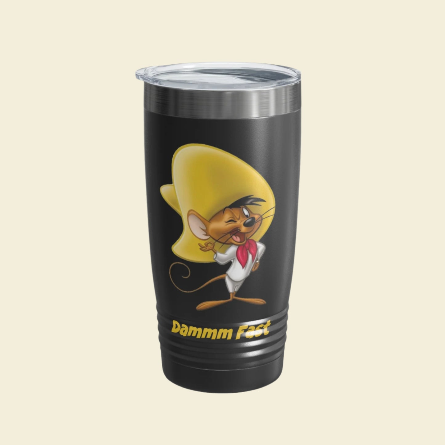 Speedy Gonzales Insulated Stainless steel Tumbler. 20 ounce vintage cartoon mouse travel mug with lid. 