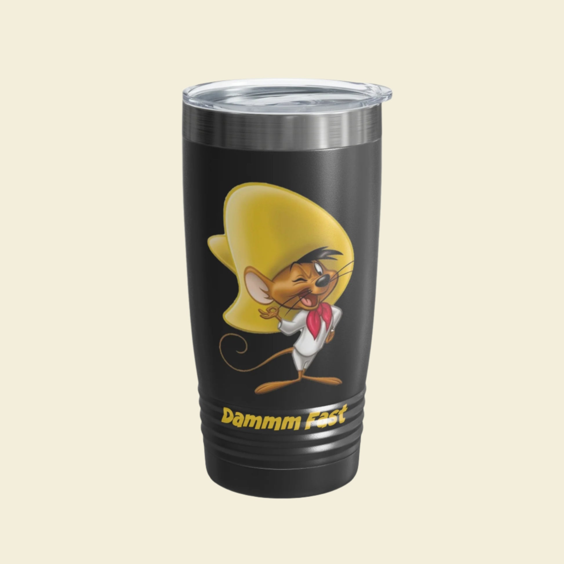 Speedy Gonzales Insulated Stainless steel Tumbler. 20 ounce vintage cartoon mouse travel mug with lid. 