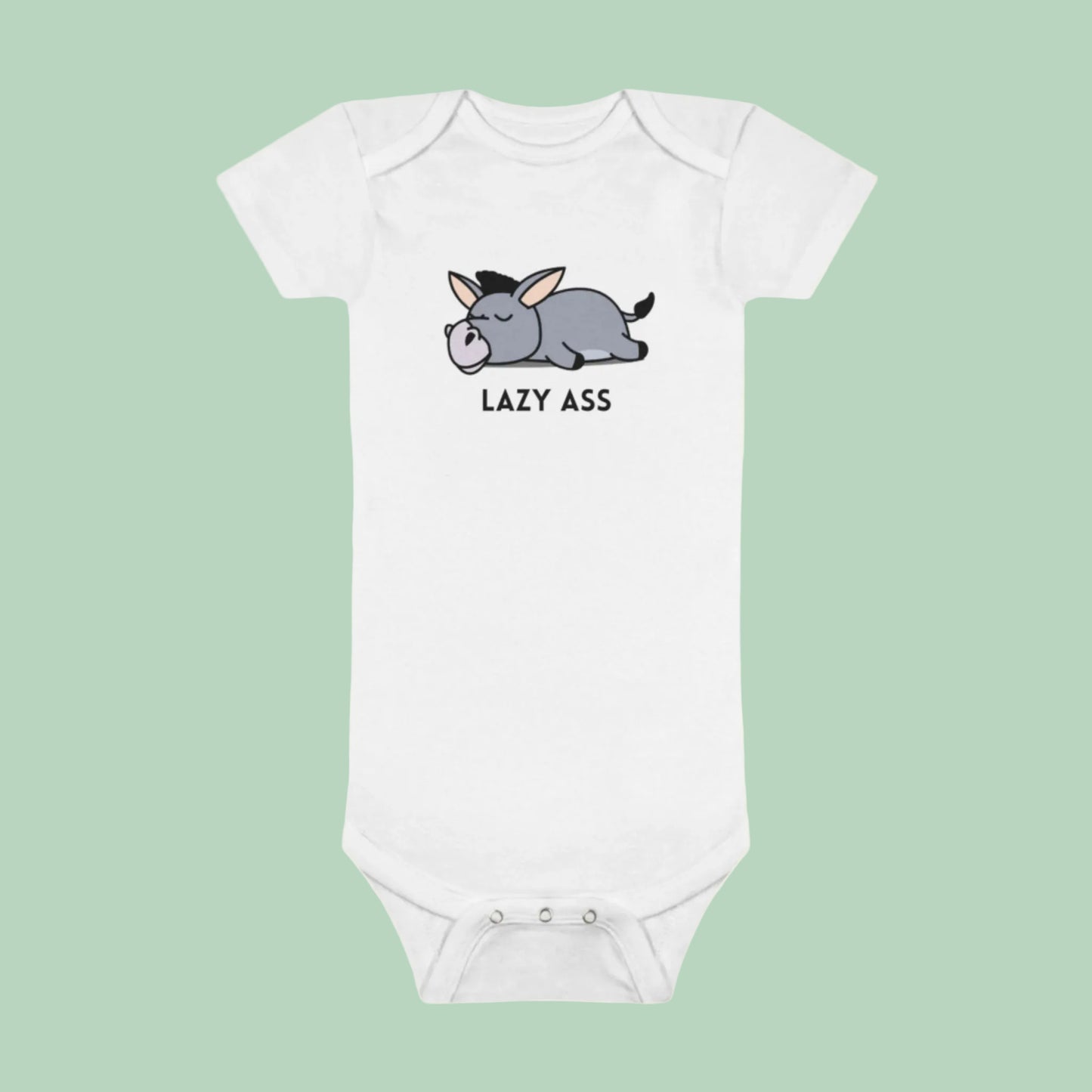 infant donkey onesie outfit neutral colors