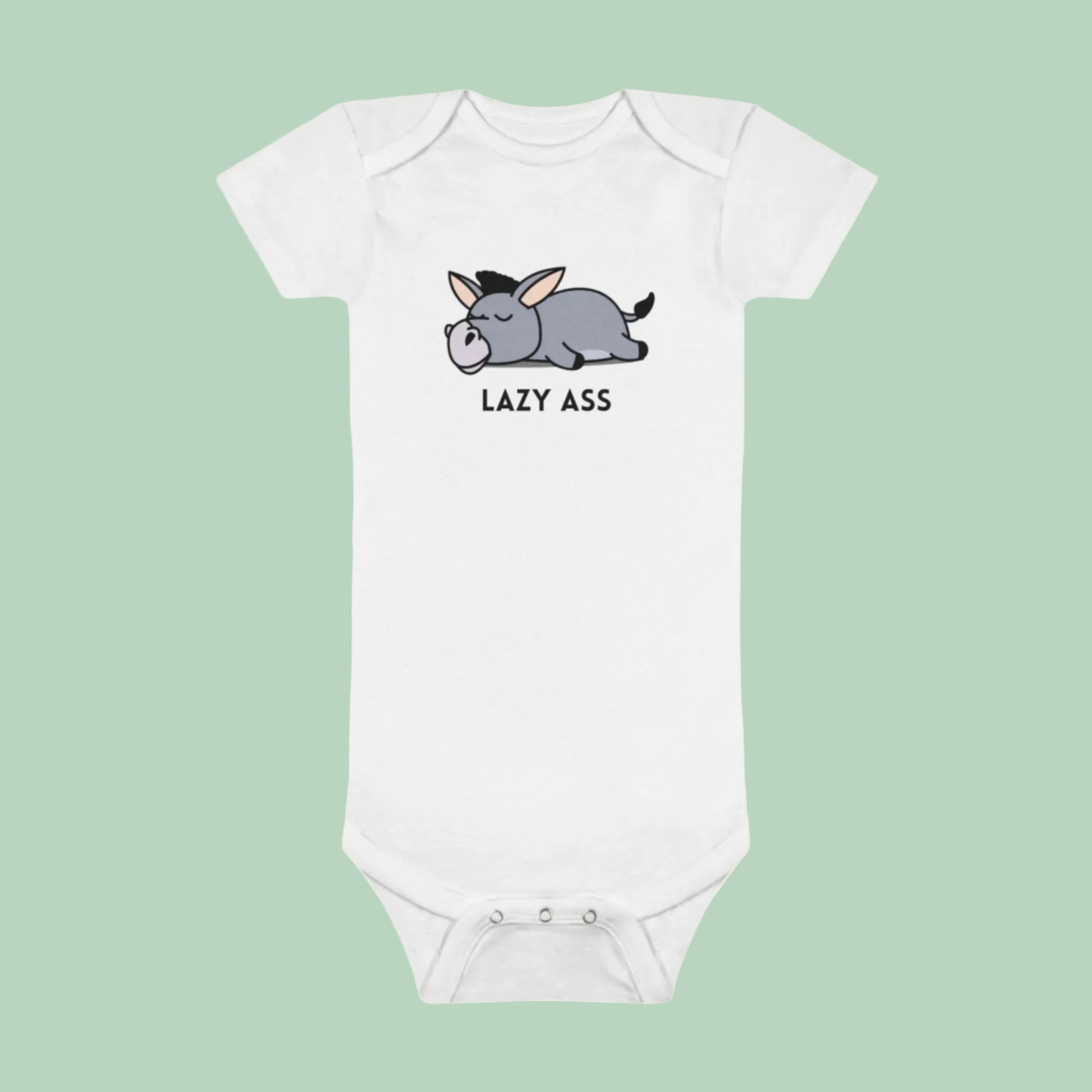 infant donkey onesie outfit neutral colors