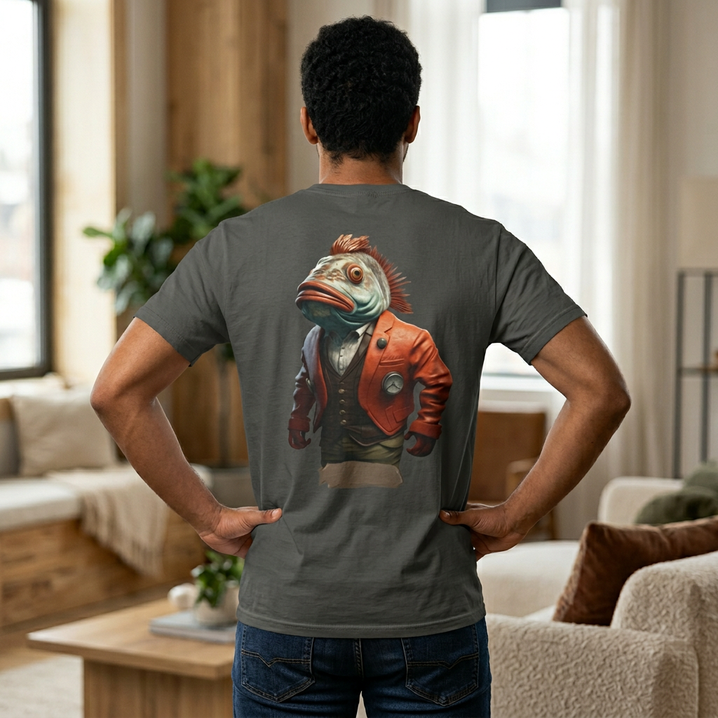 Fish Boss Goldfish T-Shirt: Funny Fish Shirt with Attitude | Garment-Dyed Cotton Graphic Tee