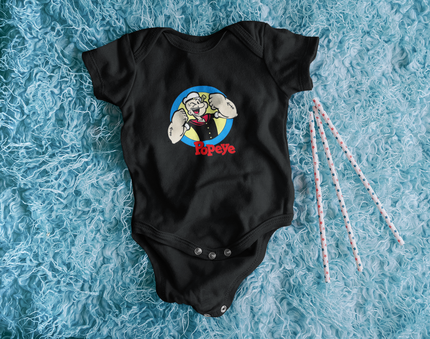Vintage Cartoon Popeye Baby Onesie 0-3 months. Adorable for Your Little Sailor! 0-3 Months Baby Boy Clothes. Baby Shower.