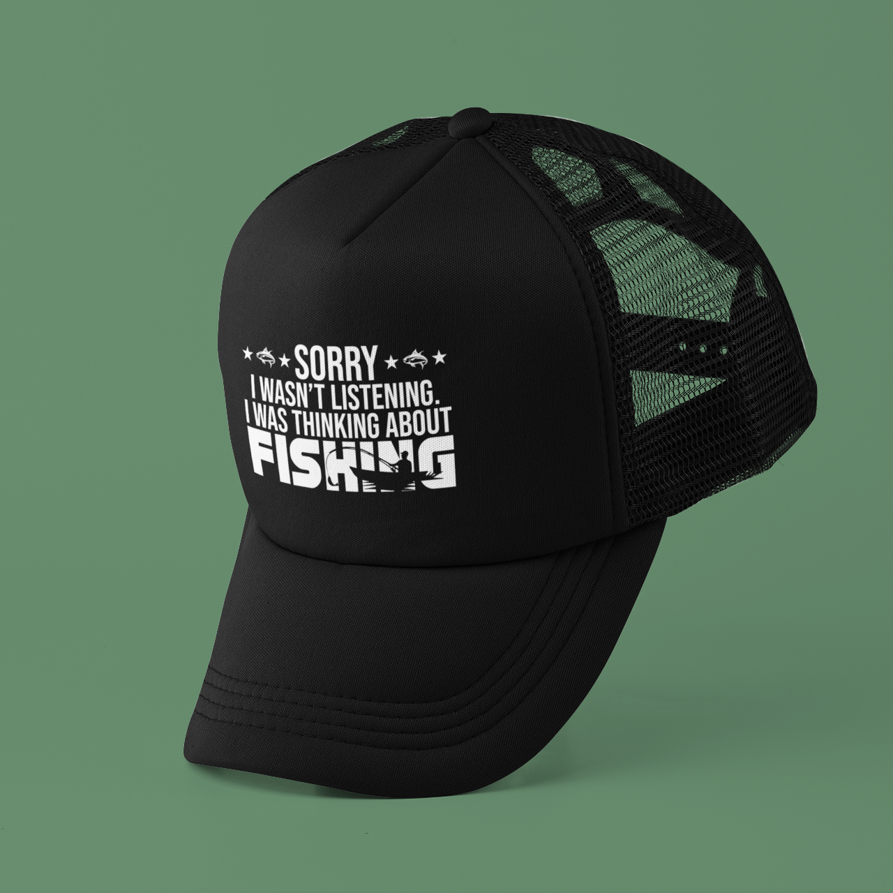 Funny Fishing Trucker Hat: Adjustable Mesh Baseball Cap | Outdoor Fishing Hat for Men & Women