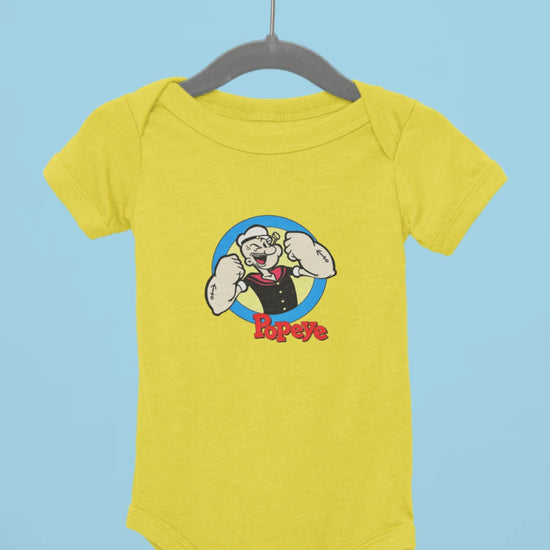Vintage Cartoon Popeye Baby Onesie 0-3 months. Adorable for Your Little Sailor! 0-3 Months Baby Boy Clothes. Baby Shower.