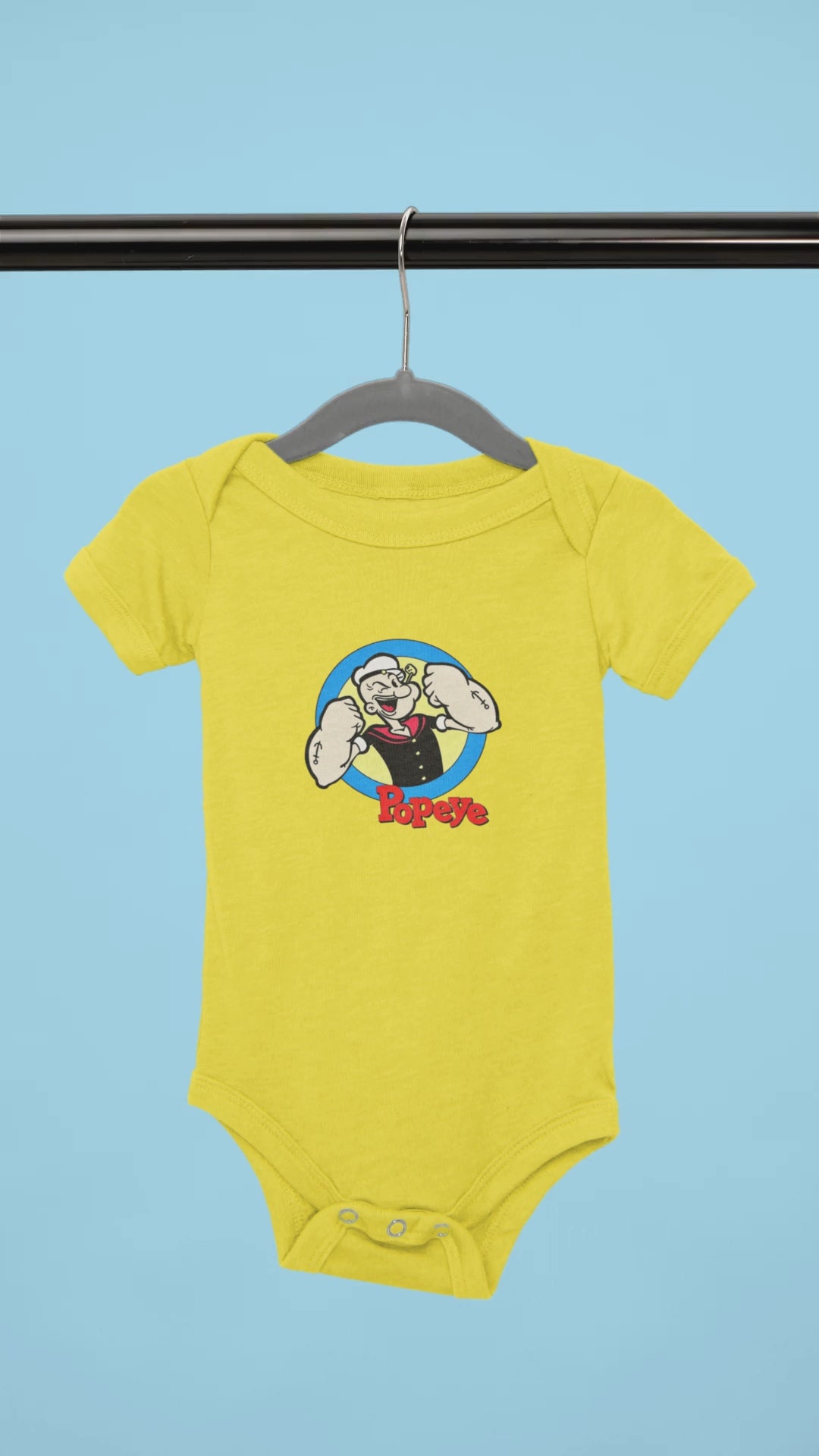 Vintage Cartoon Popeye Baby Onesie 0-3 months. Adorable for Your Little Sailor! 0-3 Months Baby Boy Clothes. Baby Shower.