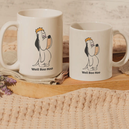 Droopy Dog Coffee Mug: Vintage Cartoon Ceramic Cup 11oz & 15oz | Dishwasher & Microwave Safe