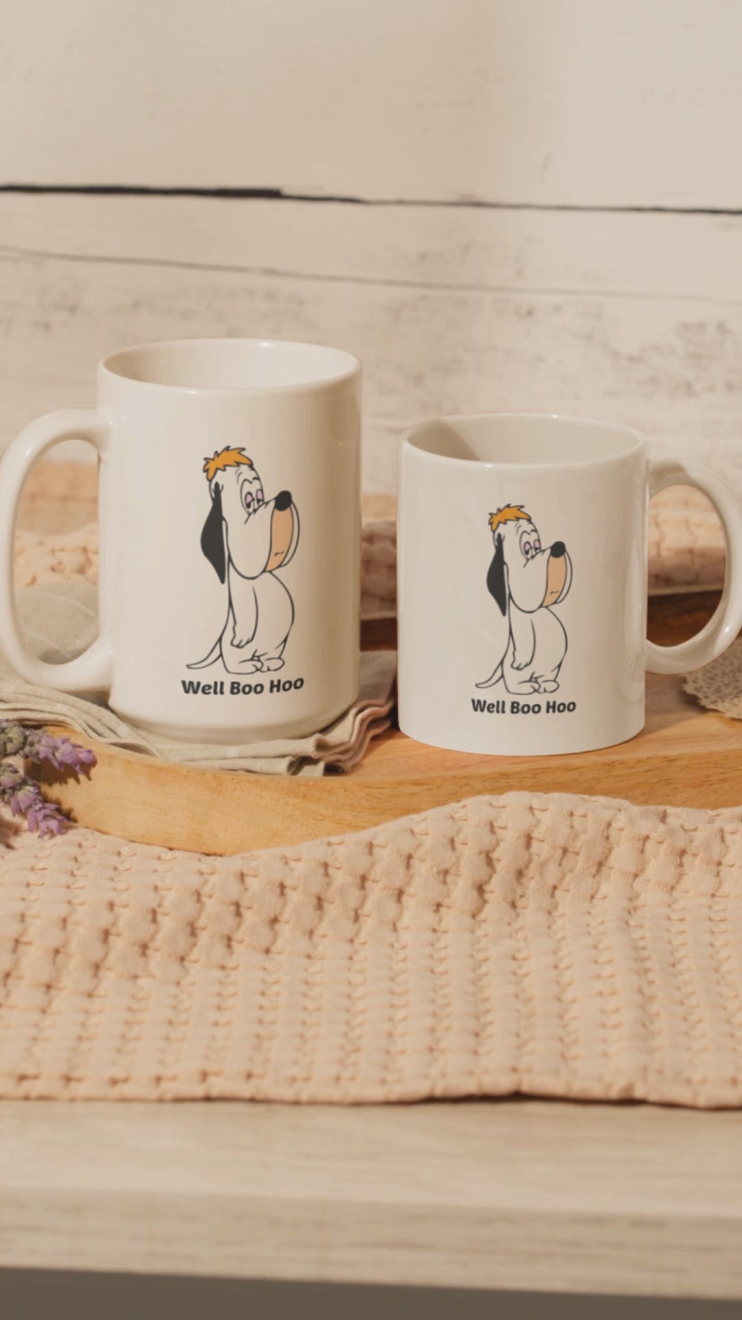 Droopy Dog Coffee Mug: Vintage Cartoon Ceramic Cup 11oz & 15oz | Dishwasher & Microwave Safe