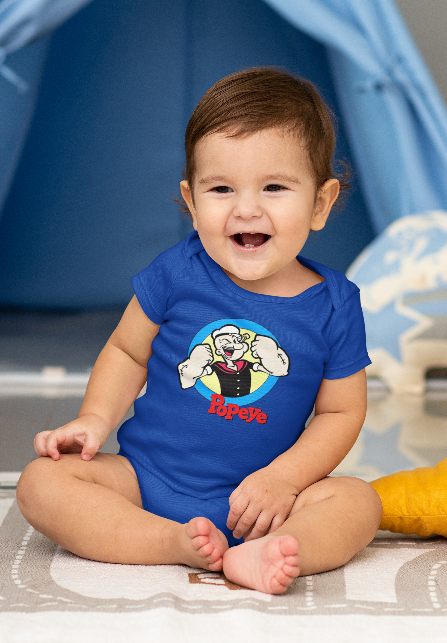 Vintage Cartoon Popeye Baby Onesie 0-3 months. Adorable for Your Little Sailor! 0-3 Months Baby Boy Clothes. Baby Shower.