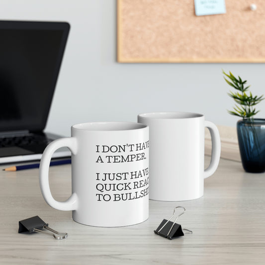 Rude Ceramic coffee Mug (11 ounce). Classic profanity joke or novelty mug.